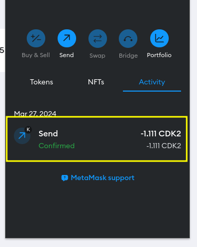 Transfer to another L2 address